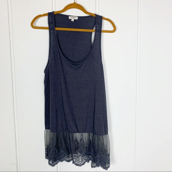 Umgee Tops - Umgee Racerback Grey Layering Lace Tank Top V1